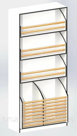 Стеллаж хлебный торговый "СТАНДАРТ" СТ-1Х 200х90х34