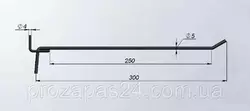 Крючок 300мм черный одинарный на перфорацию торговый стеллаж Крючок 300мм черный одинарный на перфорацию торговый стеллаж