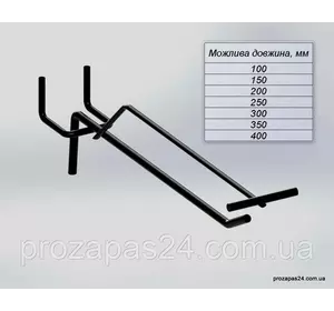 Крючок 150мм черный одинарный с ценникодержателем на перфорацию торговый стеллаж Крючок 150мм черный одинарный с ценникодержателем на перфорацию торговый стеллаж