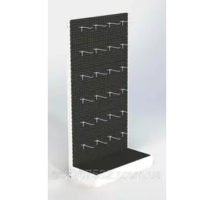 Стеллаж 1970х970мм с перфорированной стенкой под крючки торговый пристенный  для магазина Стеллаж 1970х970мм с перфорированной стенкой под крючки торговый пристенный  для магазина